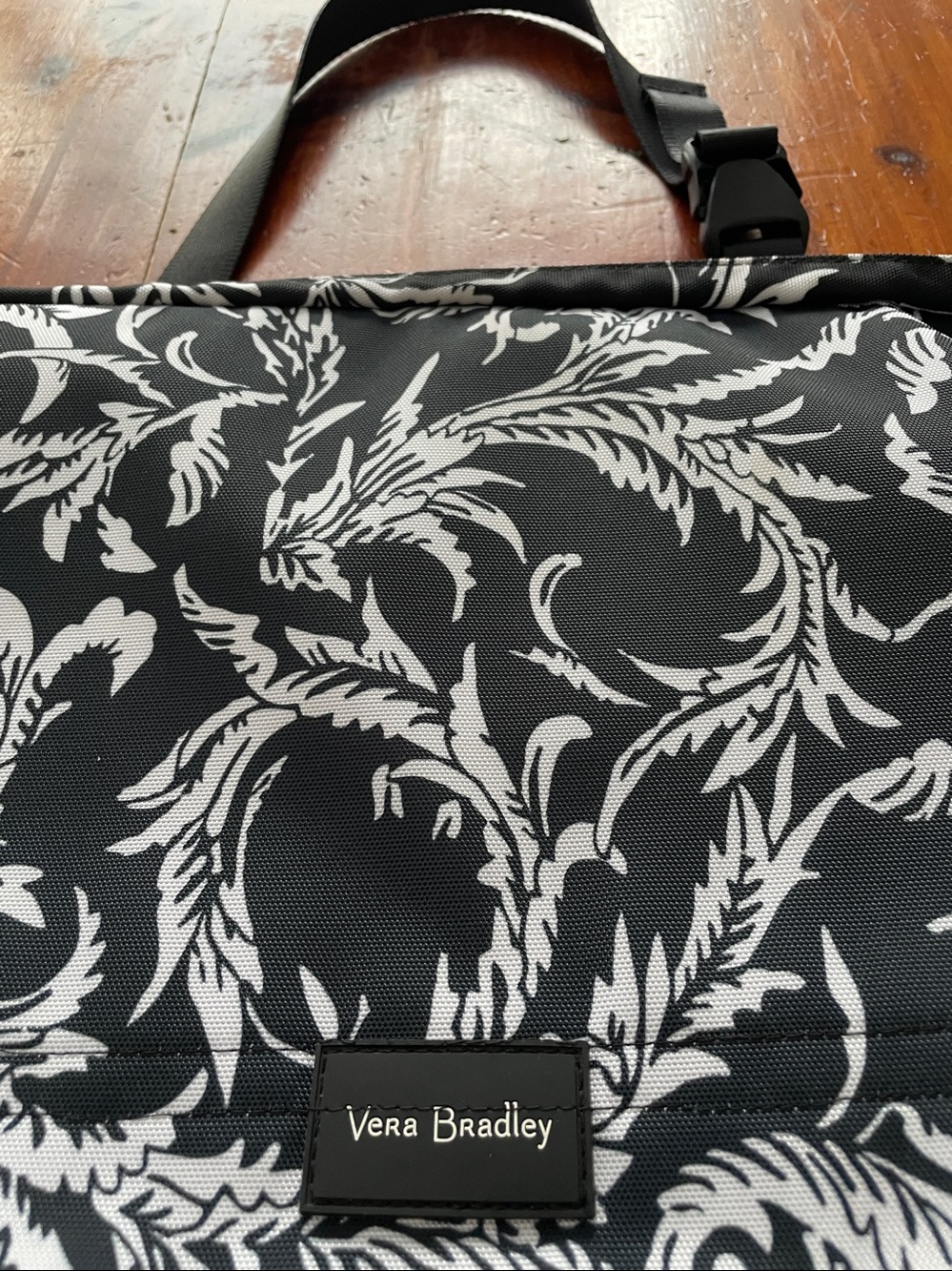 Vera Bradley Black and White Floral Scroll Tote